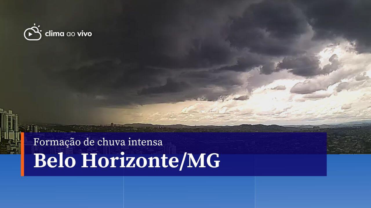Formação de chuva forte em Belo Horizonte/MG, na tarde desta sexta-feira - 26/01/24