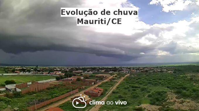 Evolução de chuva em Mauriti/CE na tarde desta sexta (26). Veja o vídeo exclusivo!