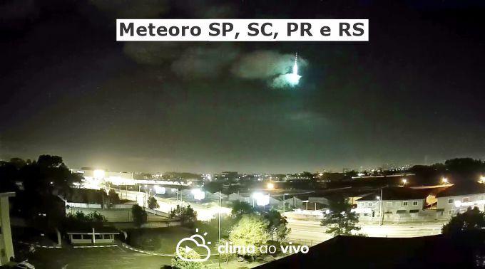 Câmeras registram meteoro em SP, SC, PR e RS - 03/08/21