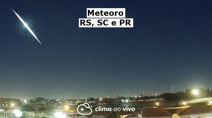 Meteoro ilumina o céu do PR, SC e RS, 8 câmeras registraram - 27/10/21