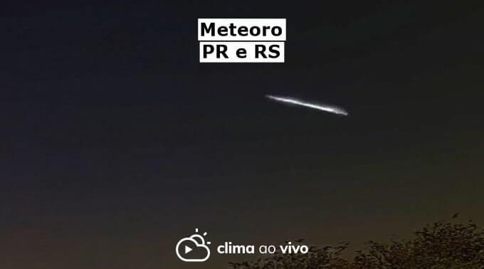 Meteoro risca o céu de 5 cidades do PR e RS - 02/11/21