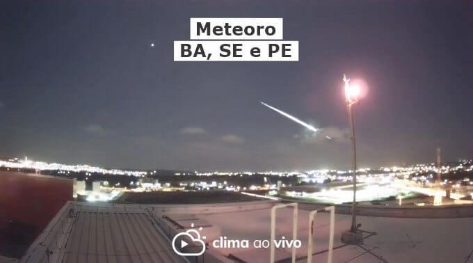 Meteoro explosivo na BA, SE e PE; 12 câmeras resgistraram - 18/11/21