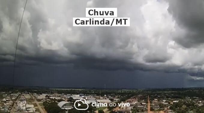 Evolução de chuva em Carlinda/MT na tarde desta sexta-feira - 14/01/22