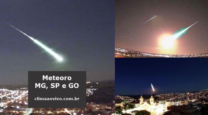 Fabuloso meteoro cruza o céu de MG, SP e GO - 14-01-22