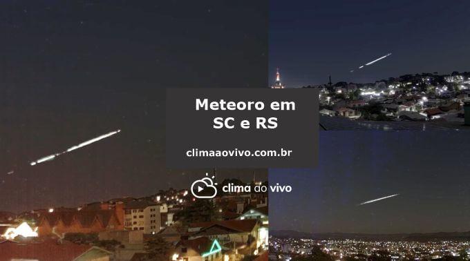 Câmeras registram meteoro em SC e RS - 25/01/22