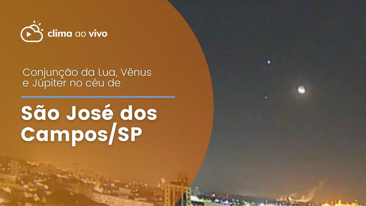 Lua, Vênus e Júpiter no céu de São José dos Campos/SP - 27/04/22