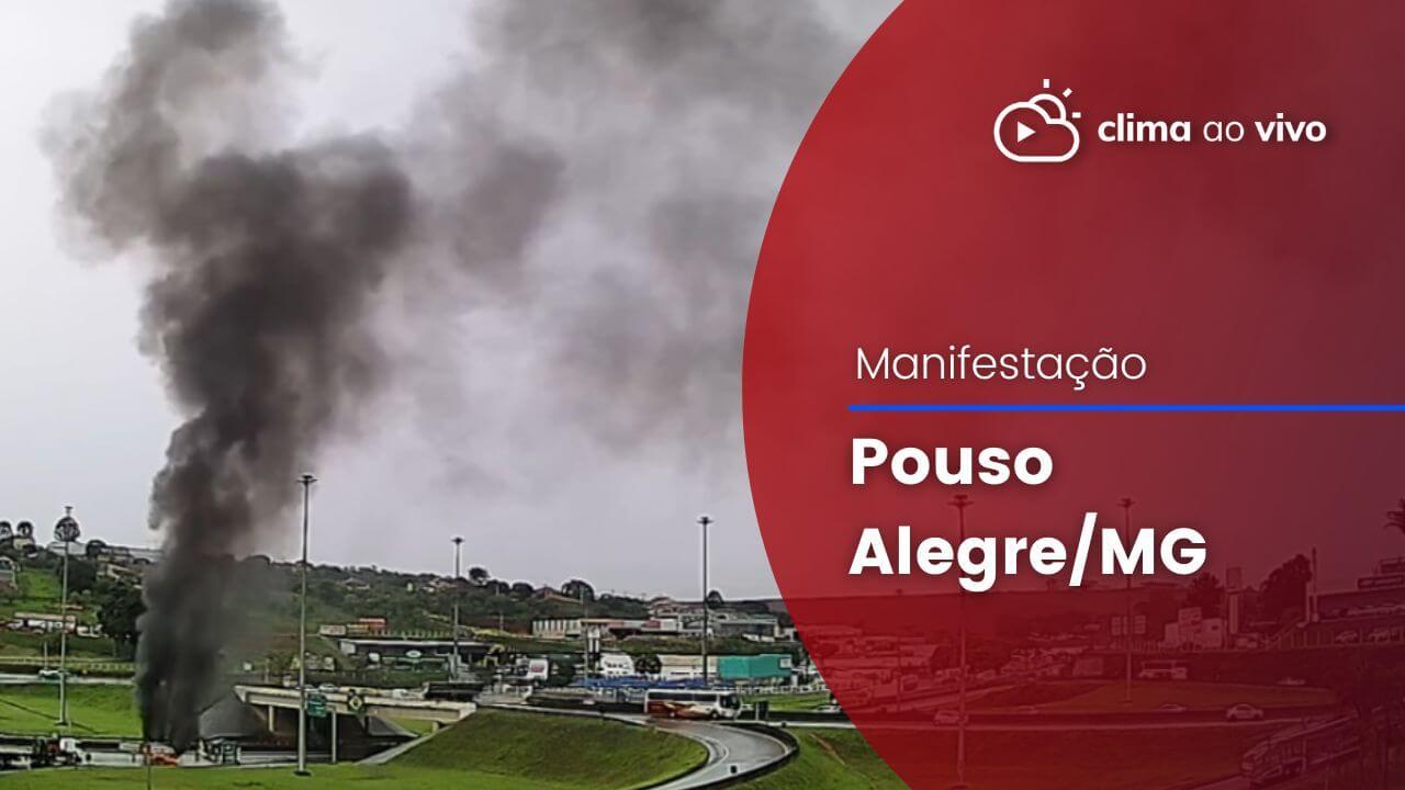 VÍDEO EXCLUSIVO: Manifestantes queimam pneus e fecham pista na BR 381 em Pouso Alegre/MG - 31/10/22