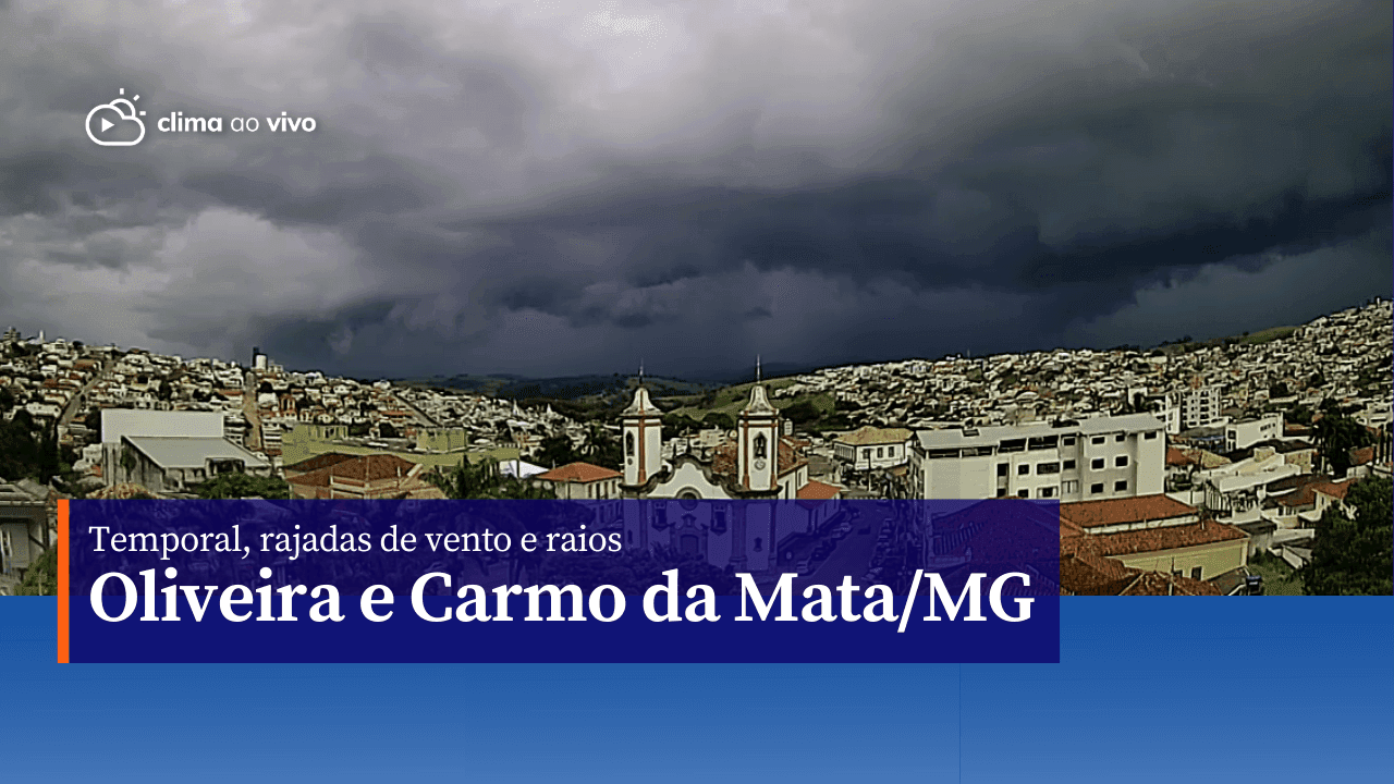 Temporal com rajadas de vento e raios em Oliveira e Carmo da Mata/MG - 23/01/23