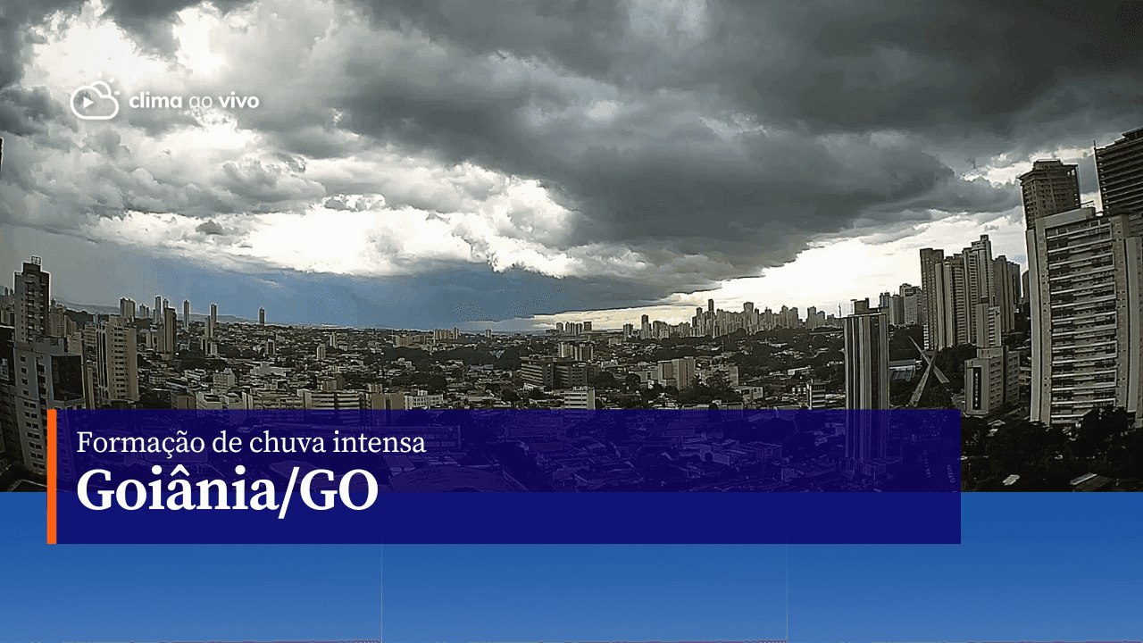 Formação de chuva em Goiânia/GO, nesta tarde de segunda-feira - 10/04/23