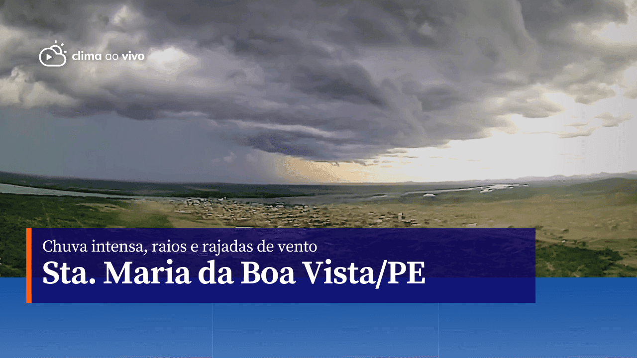 Chuva intensa, raios e ventania em Santa Maria da Boa Vista/PE - 20/04/23