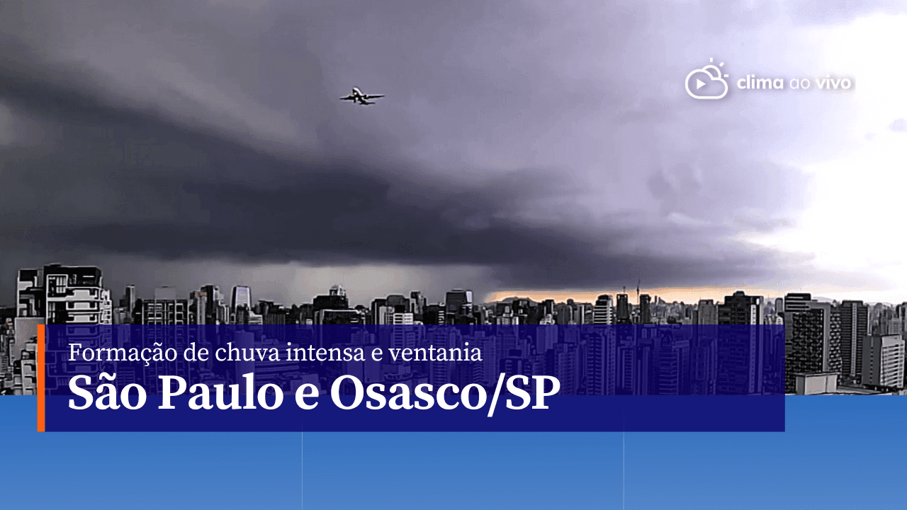 Formação de chuva intensa, com raios e ventania na Grande São Paulo e Osasco - 27/09/23