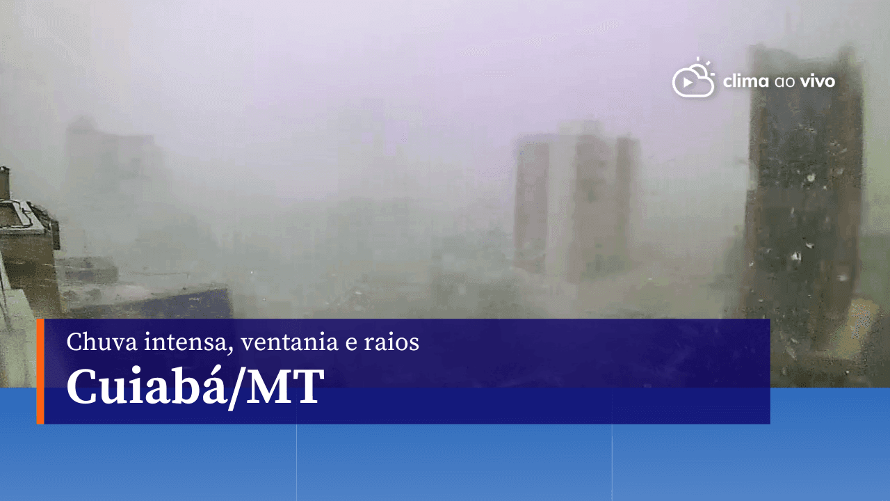 Forte chuva se formou em Cuiabá/MT, acompanhada de raios e ventania nesta segunda - 30/10/23