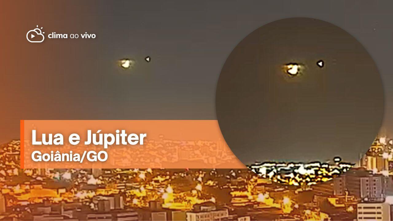 Lua e Júpiter no céu de Goiânia - 09/11/23