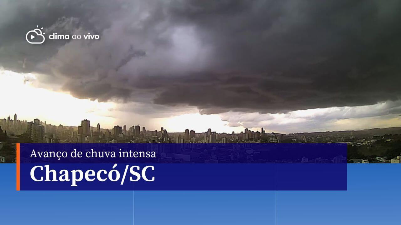 Avanço de chuva intensa em Chapecó/SC - 09/01/24