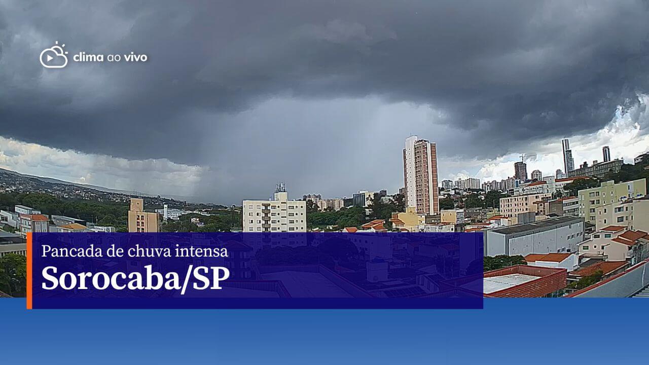 2 Câmeras registraram pancada de chuva intensa em Sorocaba/SP - 24/02/24