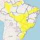 Alerta amarelo para chuva intensa, raios e ventos em grande parte do Brasil