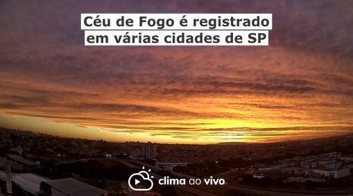 Câmeras registram fenômeno "Céu de Fogo" em várias cidades de São Paulo - 14/04/20